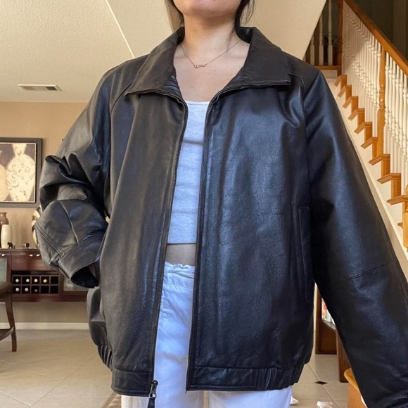 St. John’s Bay Oversized Leather Jacket - Picture 1 of 3